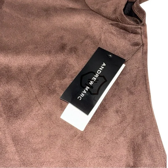 NWT Andrew Marc Chocolate Brown Suede Half Zip Dress w/Pockets - Women’s XL - Picture 3 of 13